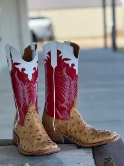 Rios Of Mercedes | Umber Bruciato Full Quill Ostrich Boot