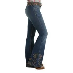 Cinch Cruel Denim | Slim Fit Hannah Boot Stitch Embroidered Flare Leg Jeans