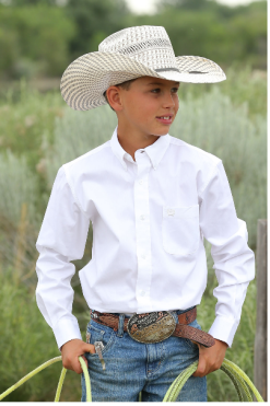 Cinch | Boys White LS Solid Shirt