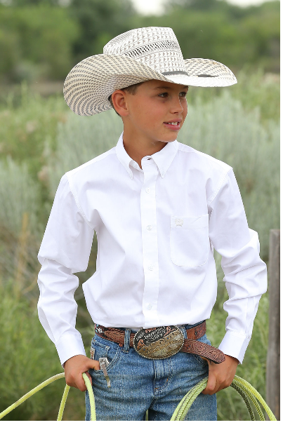 Cinch | Boys White LS Solid Shirt 3 Cinch | Boys White LS Solid Shirt
